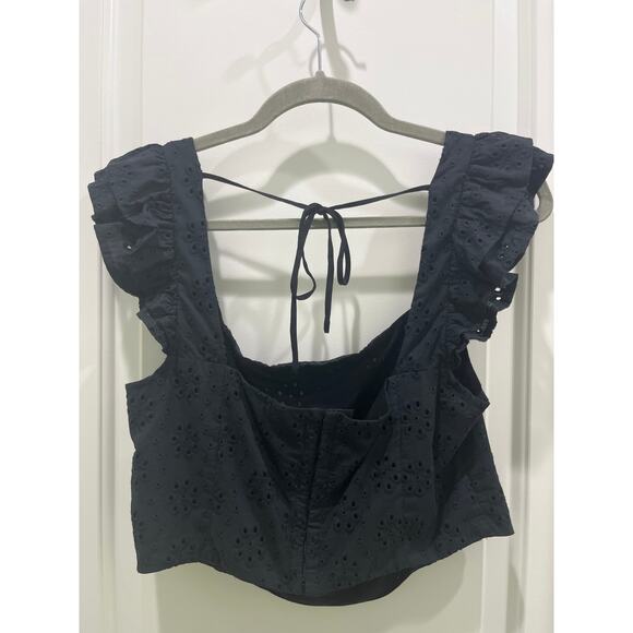 TULAROSA Evangeline Eyelet Black Top Sz L - Picture 4 of 7